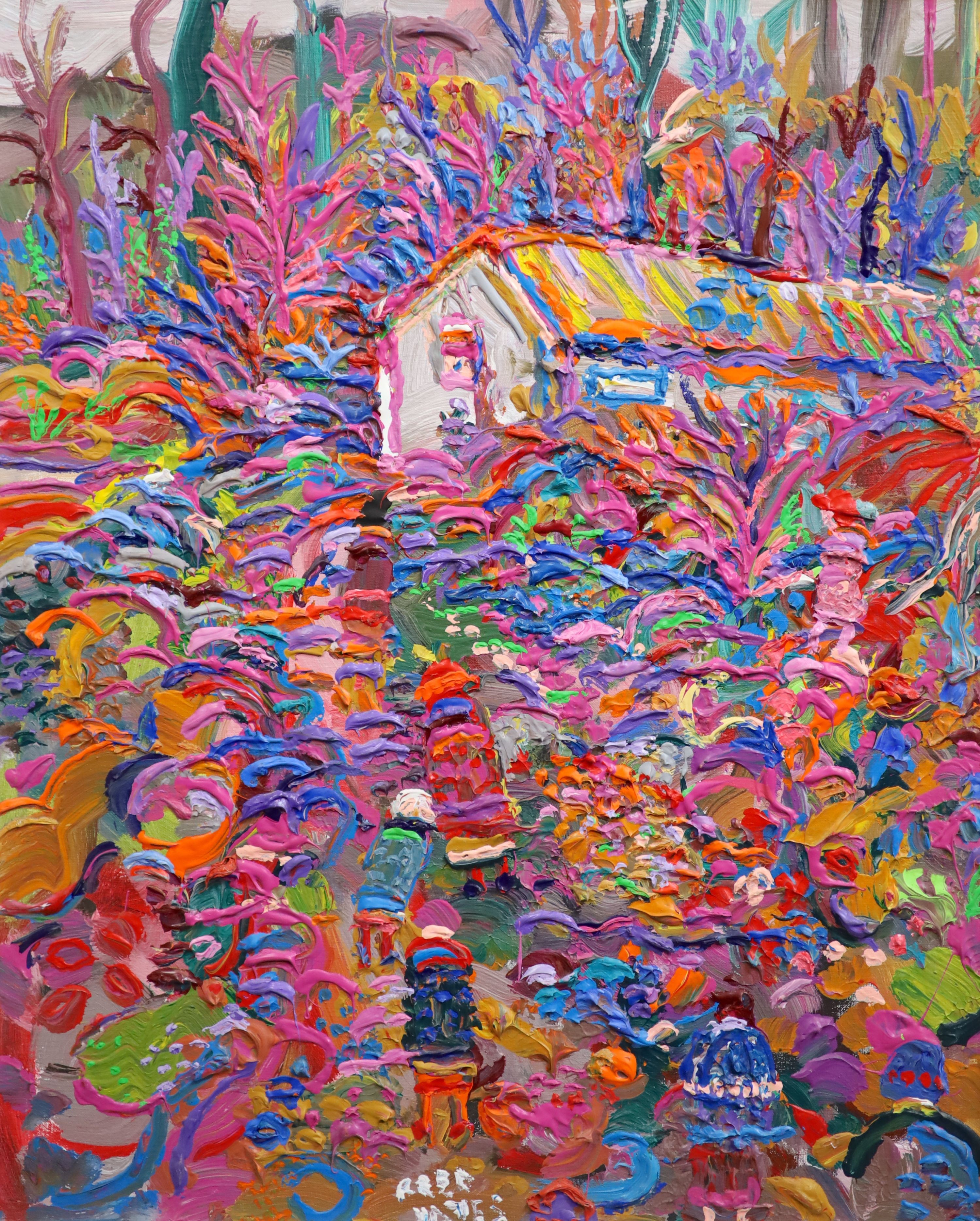 Fred Yates (1922-2008), The White Chapel, Rancon, Oil on canvas, 64 x 52cm.